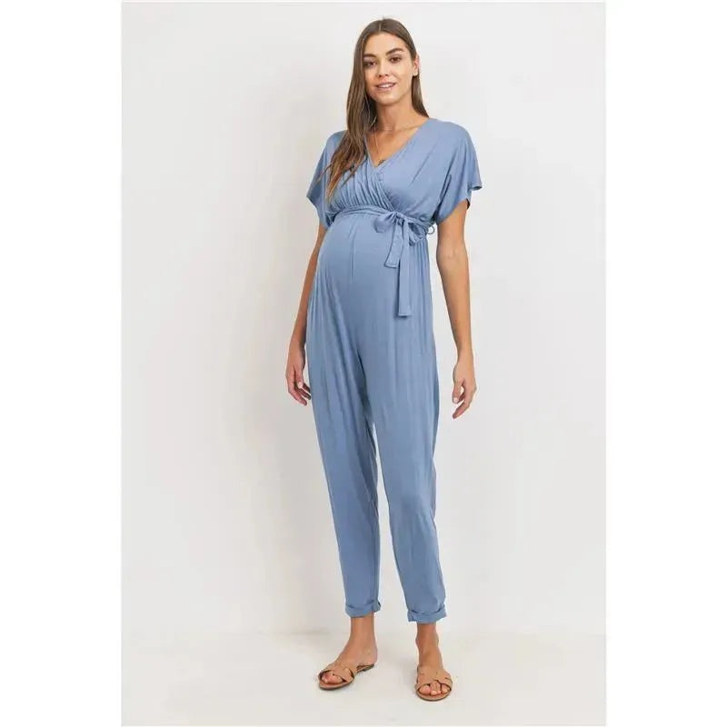 Hello Miz – Kimono Sleeve Maternity Nursing Jumpsuit, Denim