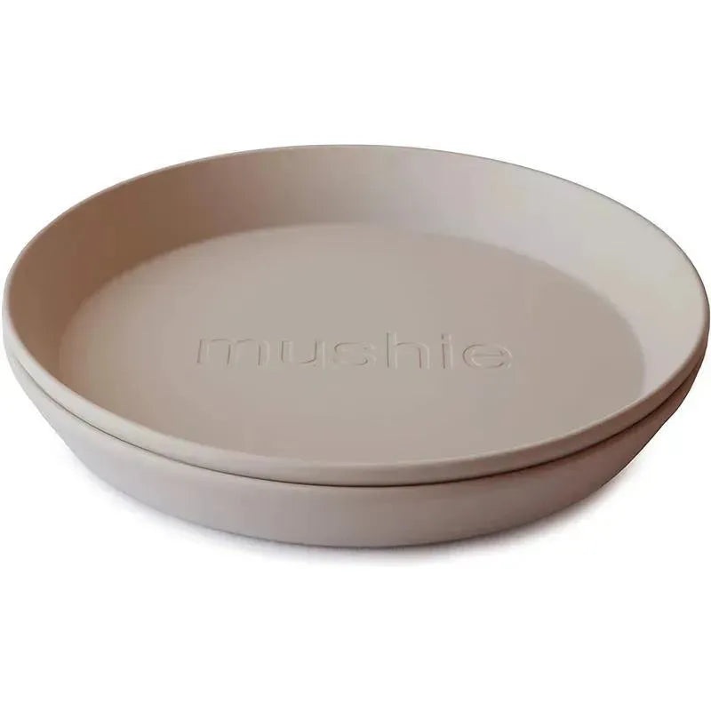 Mushie – 2Pk Round Dinnerware Plates Set, Vanilla
