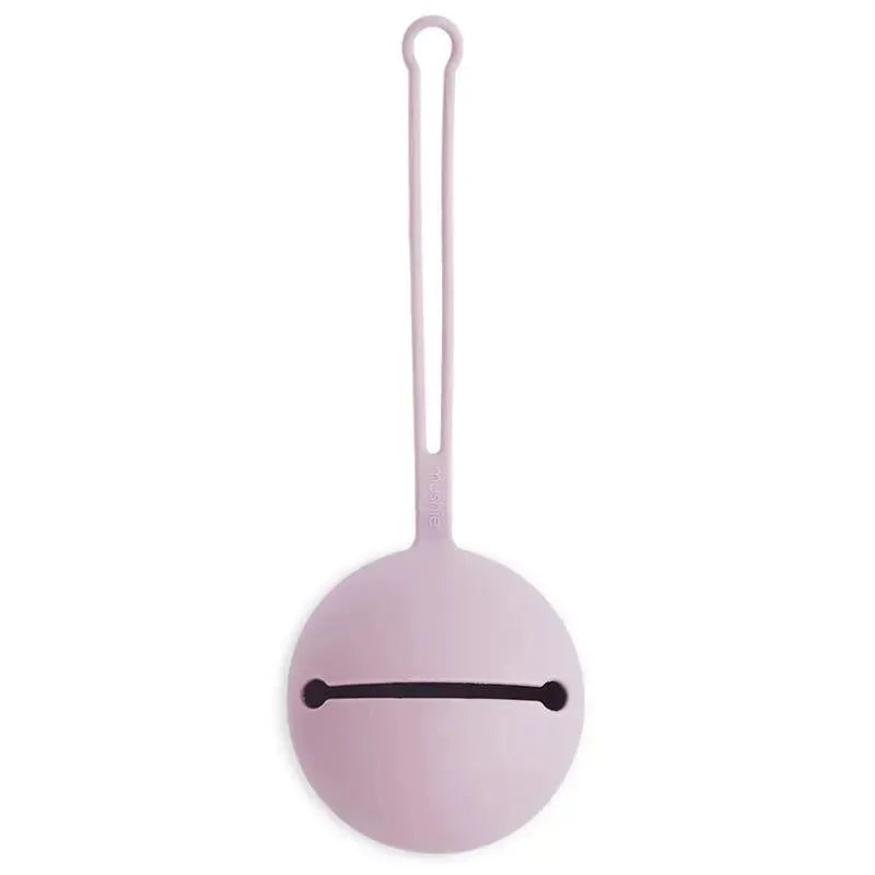 Mushie – Silicone Pacifier Holder Case, Soft Lilac