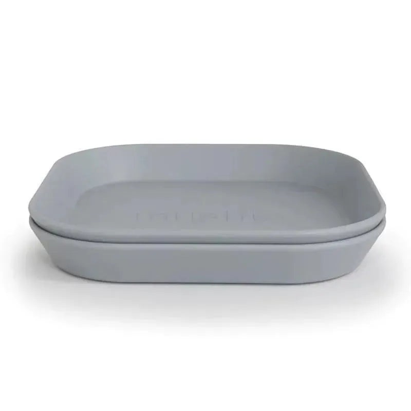 Mushie – Square Dinnerware Plates Set, Cloud