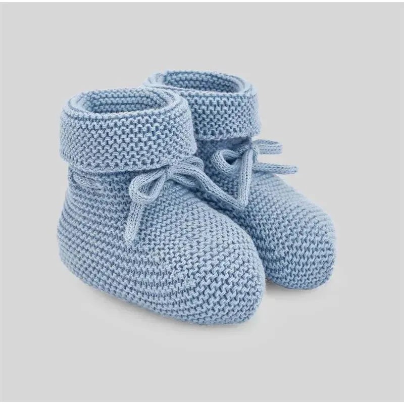 Paz Rodriguez – Baby Neutral Knit Booties Esencial, Regatta Blue