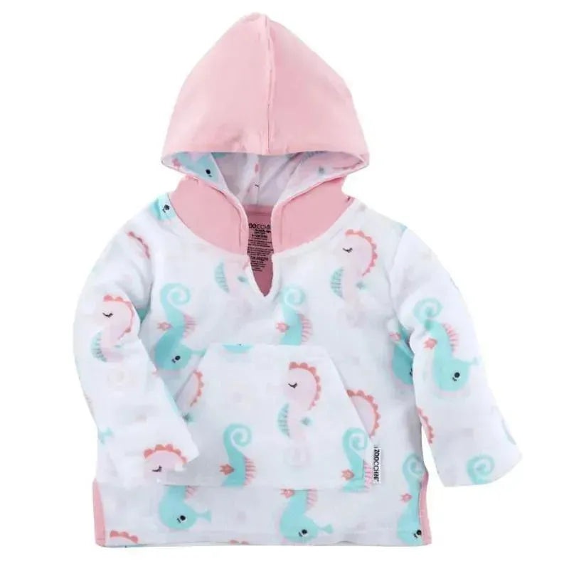 Zoocchini – Baby Girl Terry Swim Coverup Upf50+, Seahorse
