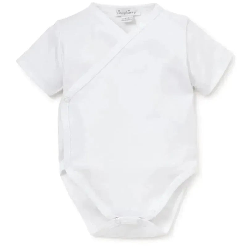 Kissy Kissy – Baby Basic Short Sleeve Cross Bodysuit, White