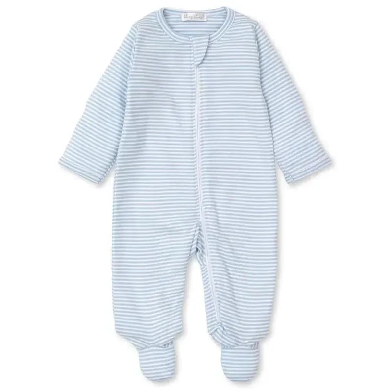 Kissy Kissy – Baby Blue Stripe Footie With Zip, Light Blue