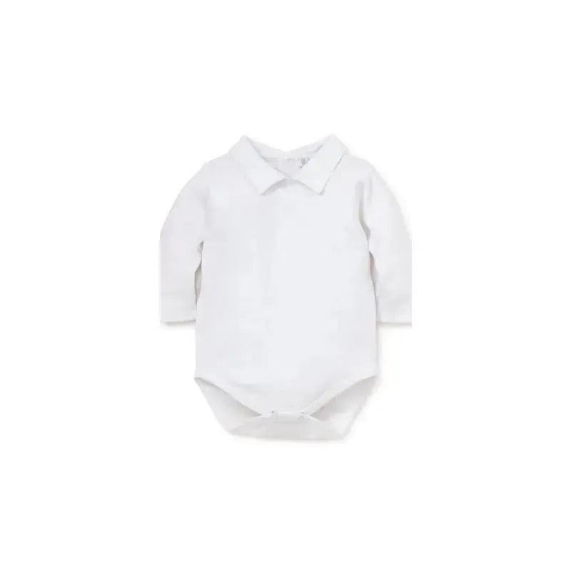 Kissy Kissy – Baby Long Sleeve Bodysuit With Collar, White