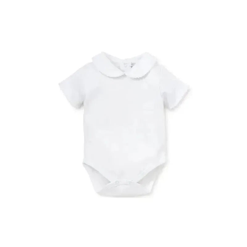 Kissy Kissy – Baby Short Sleeve Bodysuit With Bebe Collar, White