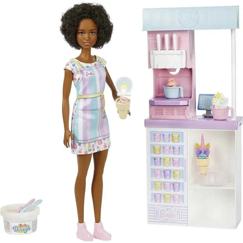 Mattel – Barbie Ice Cream Shop Playset with Brunette Doll
