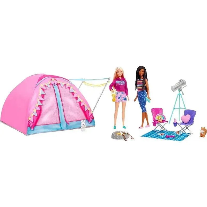 Mattel – Barbie Let’s Go Camping Tent Playset with Brooklyn & Malibu Dolls