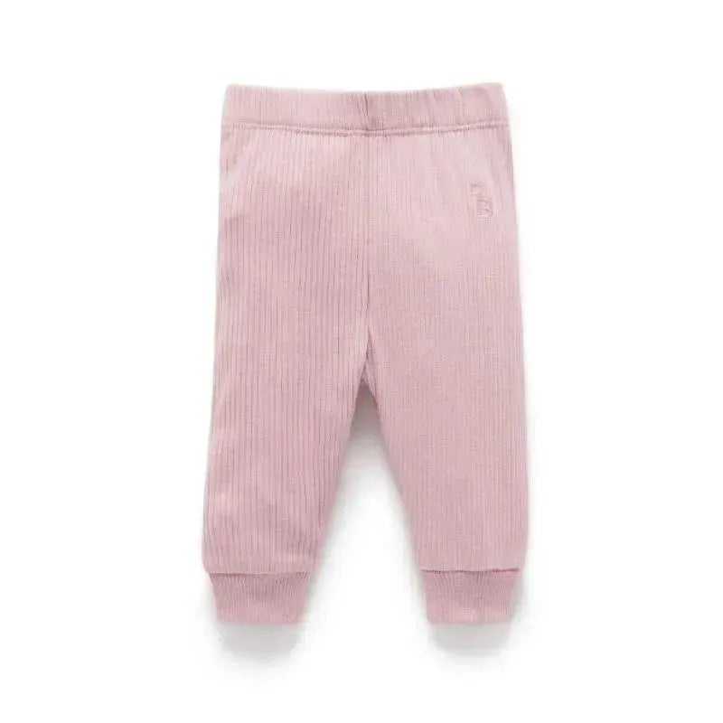 Pure Baby – Baby Girl Rib Leggings, Lavender