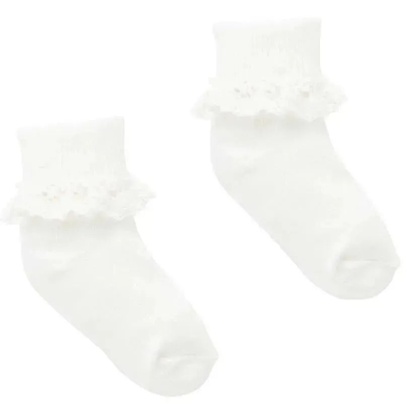 Pure Baby – Baby Girl White Lace Sock