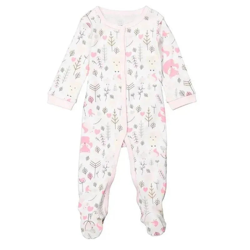 Rose Textiles – Baby Girl Interlock Coverall, Fox Woodland