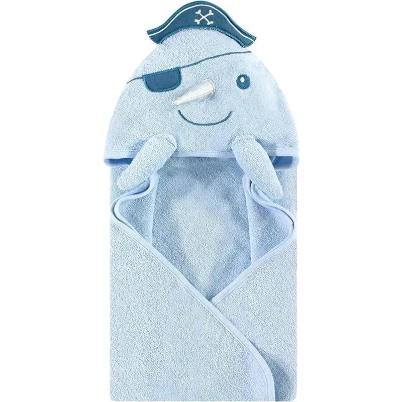 Hudson Baby – Narwhal Baby Boy Cotton Animal Face Hooded Towel