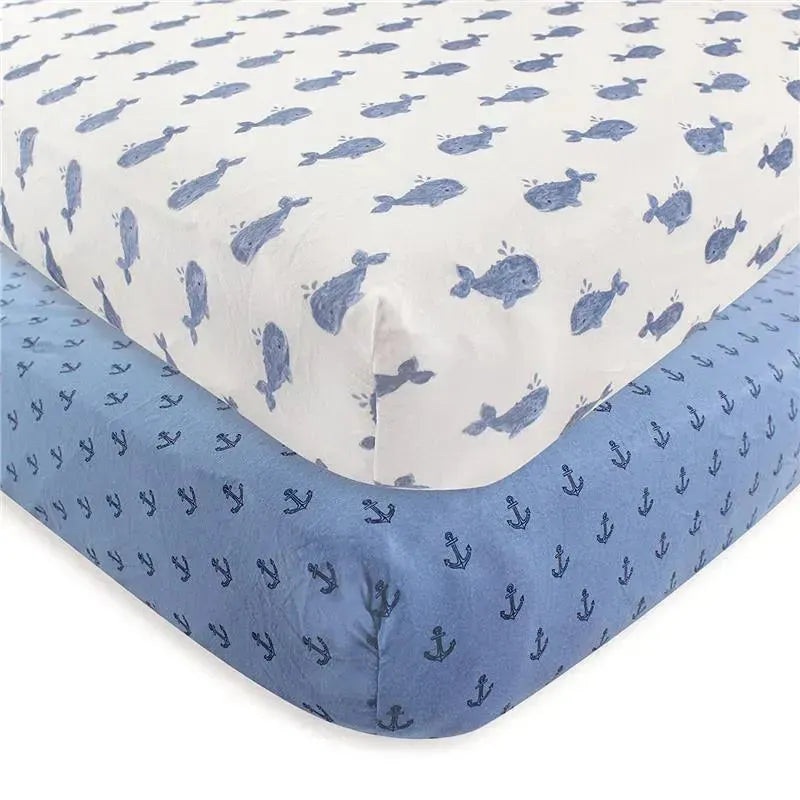Hudson Baby – Unisex Baby Cotton Fitted Crib Sheet, Whale