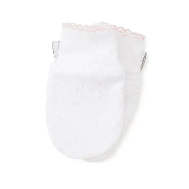 Kissy Kissy – New Dots Print Mitts, White/Pink
