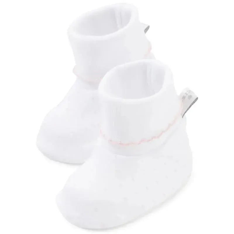 Kissy Kissy – New Kissy Dots Print Booties, White/Pink