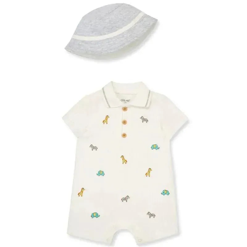 Little Me – Baby Boy Safari Knit Romper & Bucket Hat