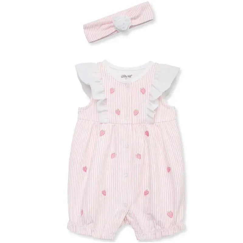 Little Me – Baby Girl Strawberry Romper & Headband