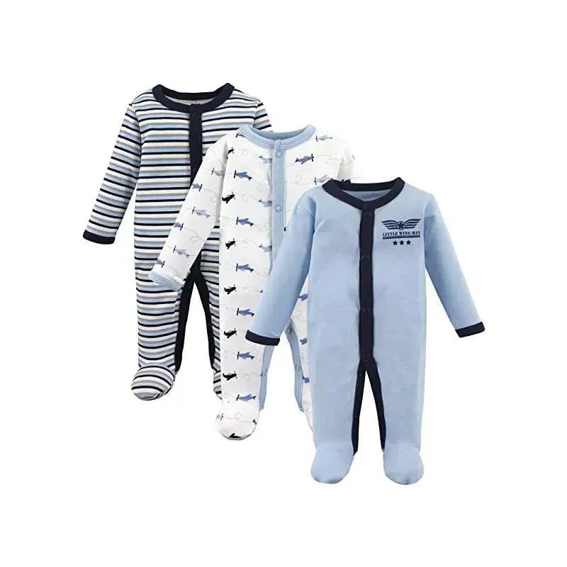 Luvable Friends – 3Pk Airplane Baby Boy Preemie Sleep & Play