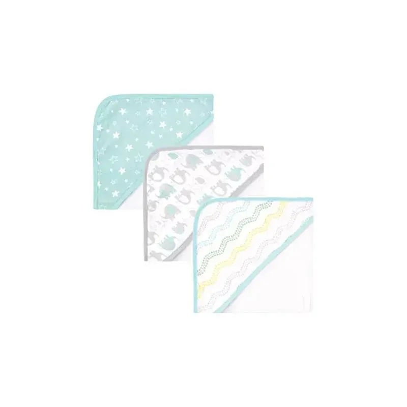 Luvable Friends – 3Pk Basic Elephant Unisex Baby Cotton Terry Hooded Towels
