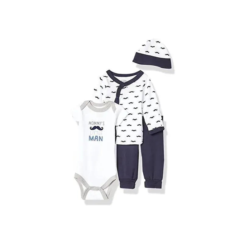 Luvable Friends – 4Pk Mustache Baby Boy Cotton Preemie Layette Set