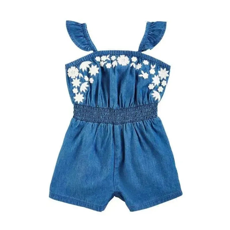 Mud Pie – Toddler Embroidered Denim Romper