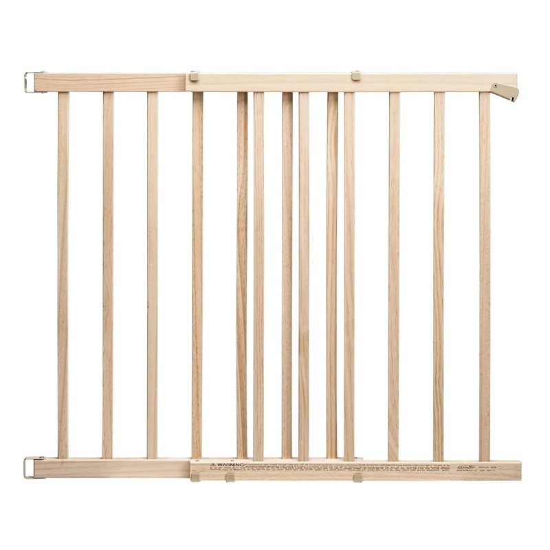 Walk-Thru Top Of Stairs Baby Gate Natural Wood