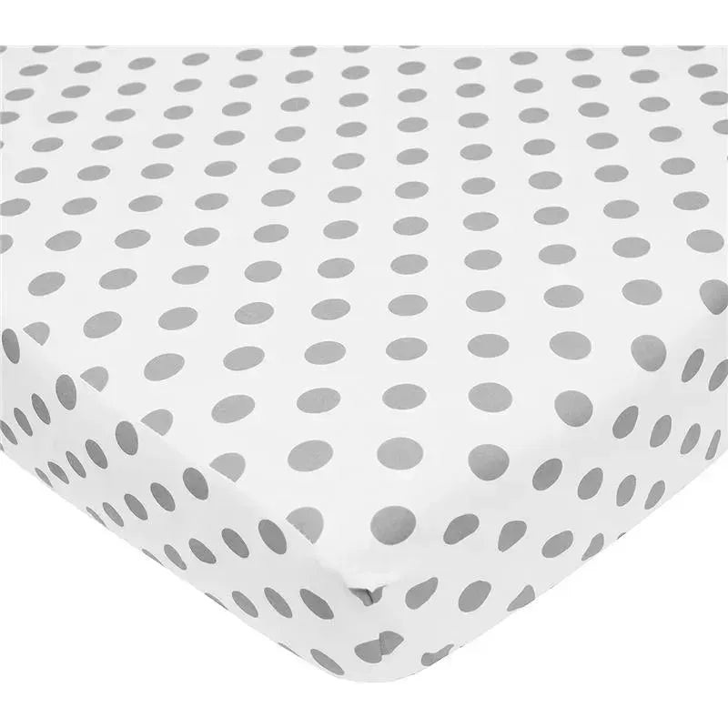 American Baby – 100% Natural Cotton Percale Fitted Crib Sheet, Dots