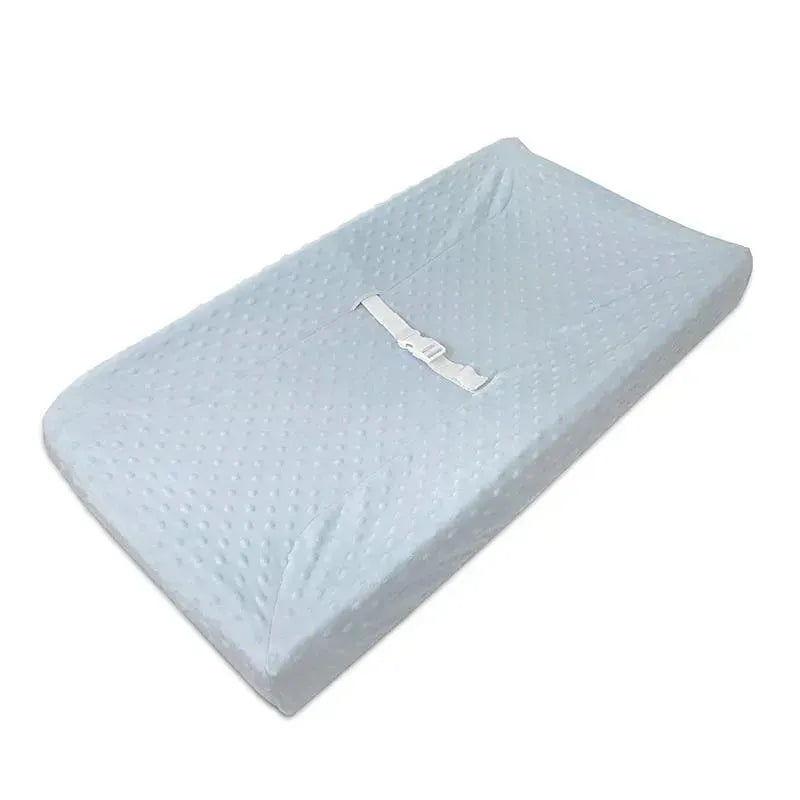 American Baby – Heavenly Soft Minky Dot Fitted Contoured Changing Pad Cover, Blue