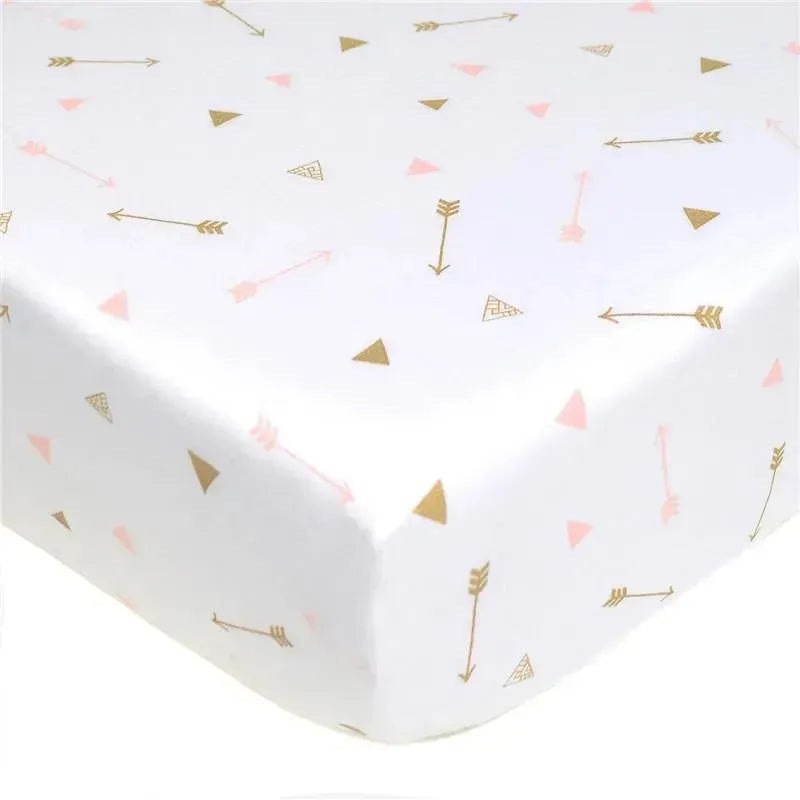American Baby – Printed 100% Cotton Jersey Knit Fitted Crib Sheet, Sparkle Gold