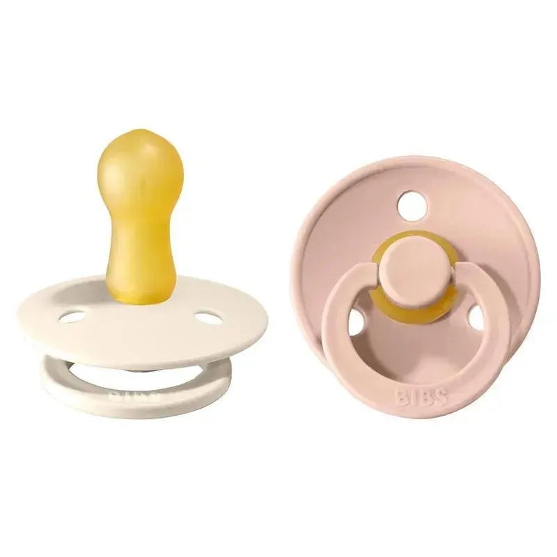BIBS – 2Pk Blush/Ivory Natural Rubber Baby Pacifier, 6/18M