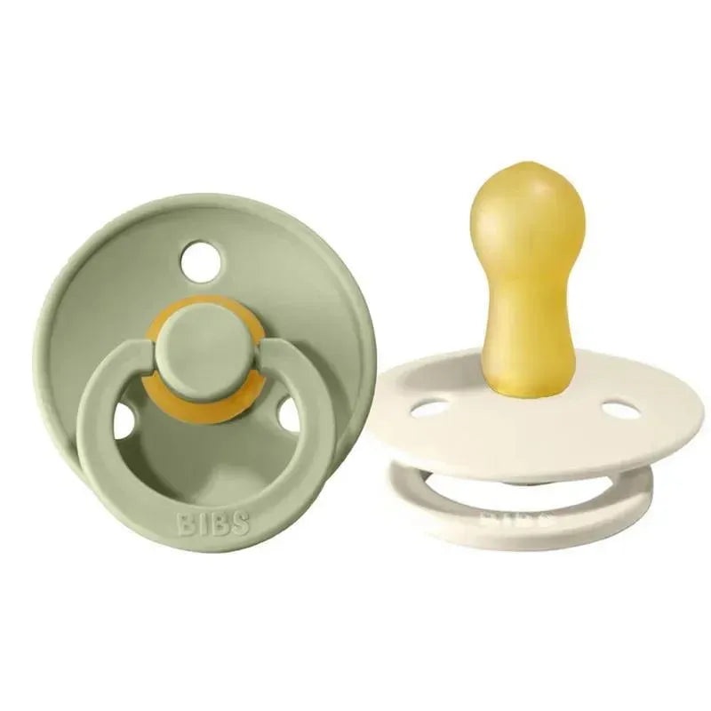BIBS – 2Pk Sage/Ivory Natural Rubber Baby Pacifier, 0/6M