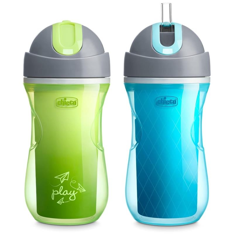 Chicco Flip Top Insulated Straw Cup 12+ Green/Teal