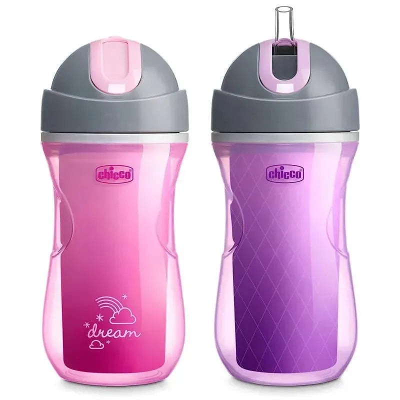 Chicco Insulated Flip Top Straw Cup 12m+ (2pk) Dream Pink/Purple