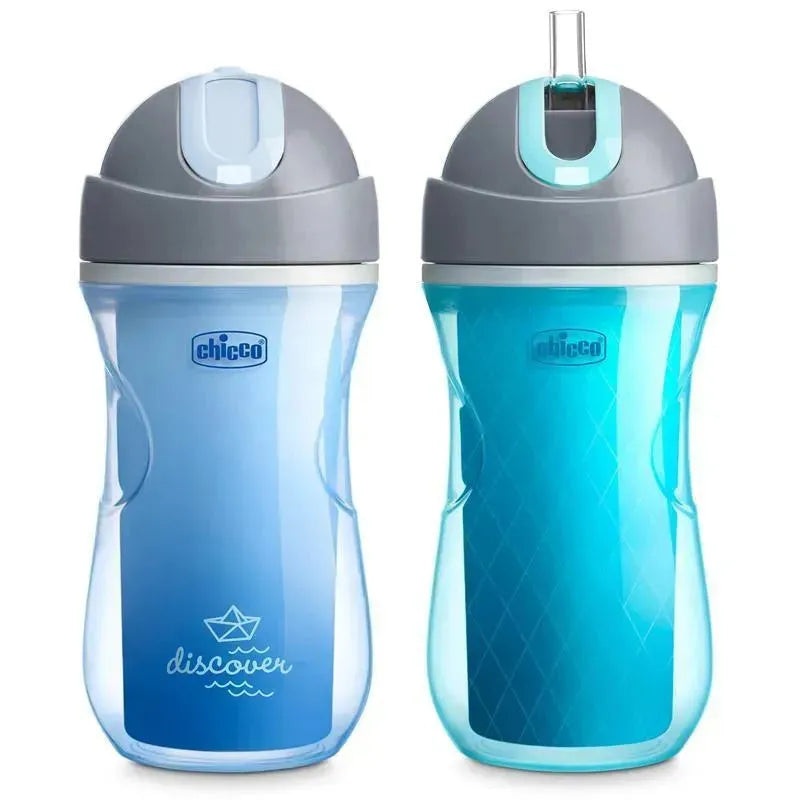 Chicco Insulated Flip-Top Straw Cup 9oz. 12m+ (2pk) in Blue Discover/Teal