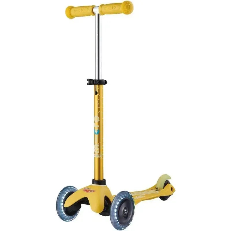Micro Kickboard – Mini Deluxe LED 3-Wheeled, Yellow
