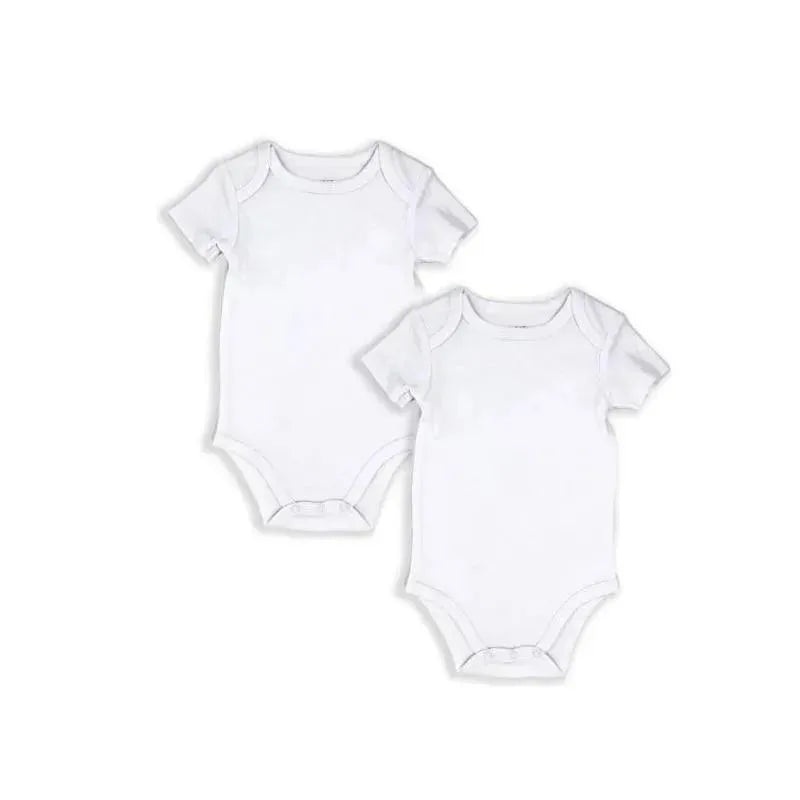 Rose Textiles S23 – 2 Pack Solid Bodysuit – White – 12M