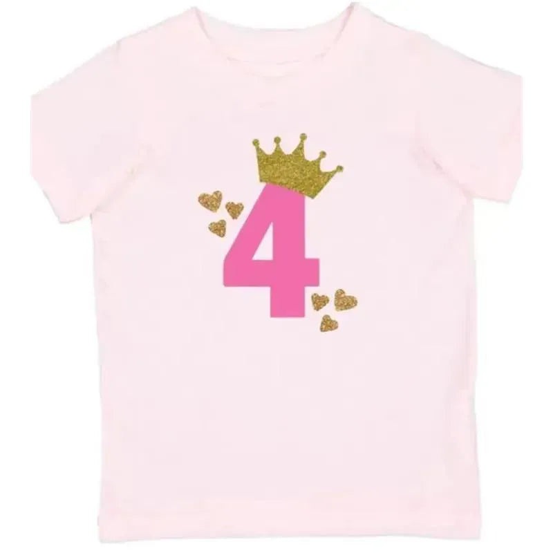 Sweet Wink – 4Th Birthday Girl Princess Short Sleeve Shirt