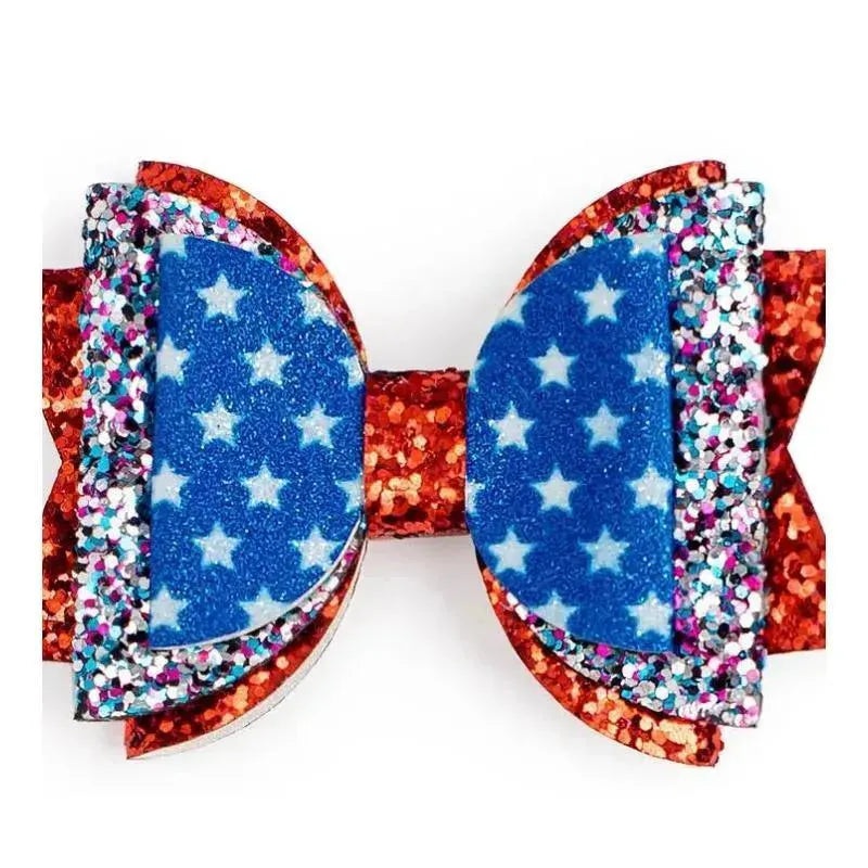 Sweet Wink – Kids Hair Clip Flag Bow Clip 4Th Of July