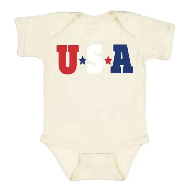 Sweet Wink – Usa Short Sleeve Bodysuit, 4Th Of July