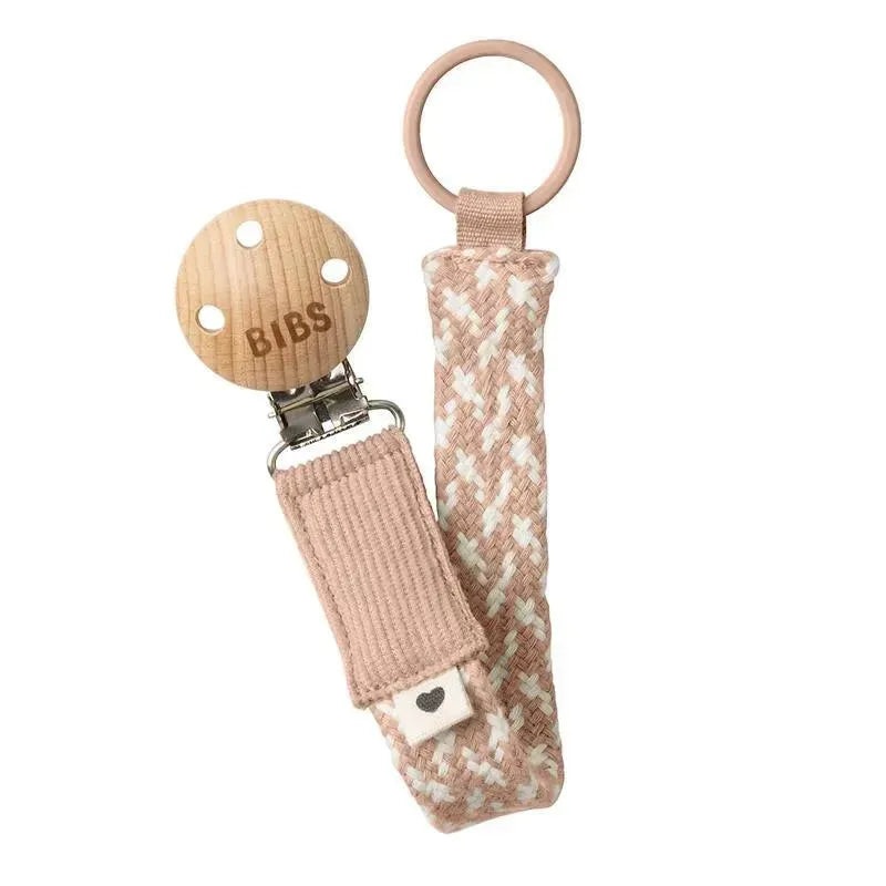 Bibs – Pacifier Clip Braid, Blush/Ivory