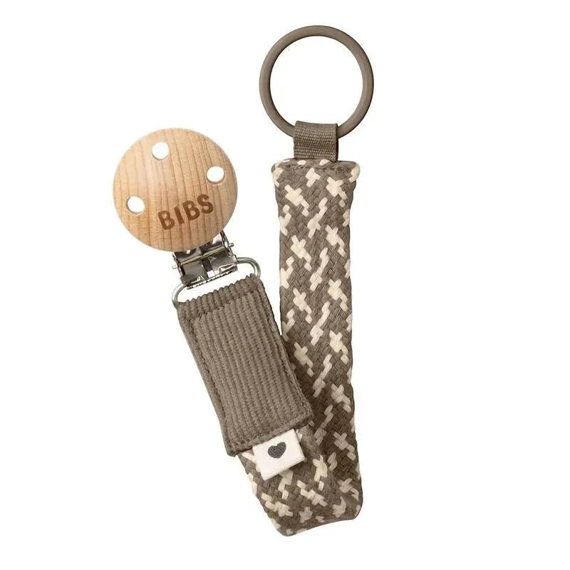 Bibs – Pacifier Clip, Dark Oak/Vanilla