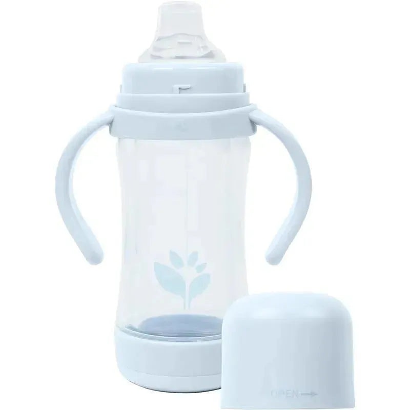 Green Sprouts – 5 Oz Glass & Sprout Ware Sip & Straw, Light Blueberry