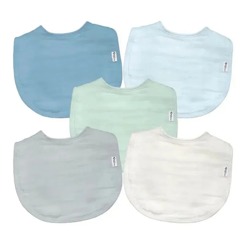 Green Sprouts – 5Pk Organic Cotton Muslin Bibs, Blueberry