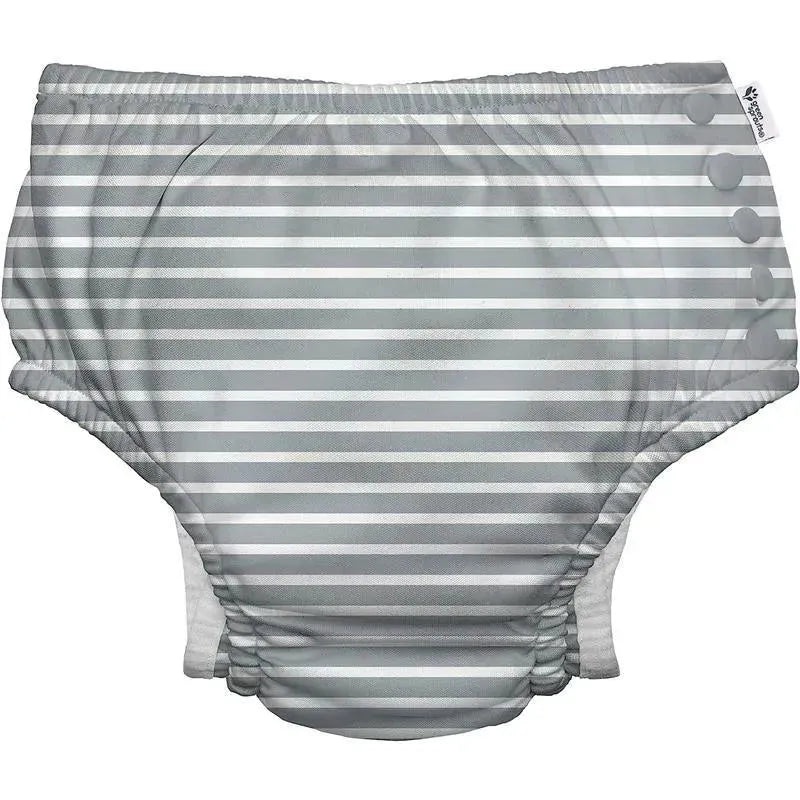 Green Sprouts – Reusable Eco Snap Swim Diaper, Grey Stripe