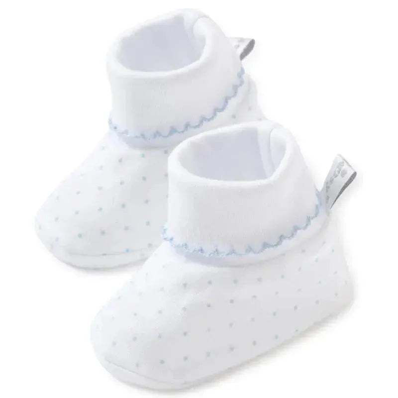 Kissy Kissy – Baby Boy Dots Print Booties, Light Blue