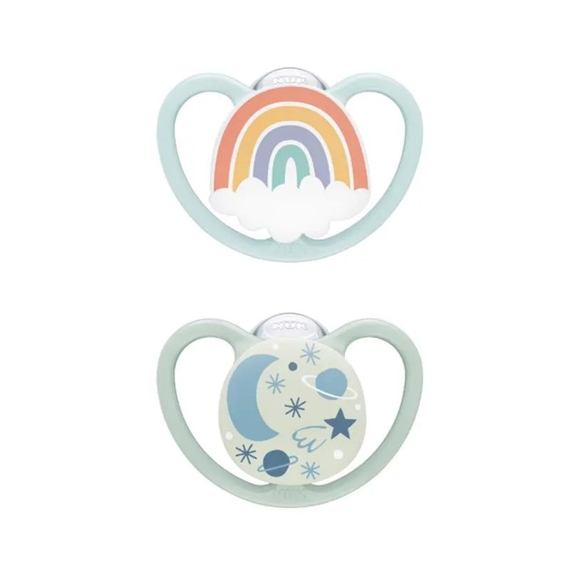 NUK – 2Pk Glow-in-the-Dark Orthodontic Pacifiers, 0-6 months