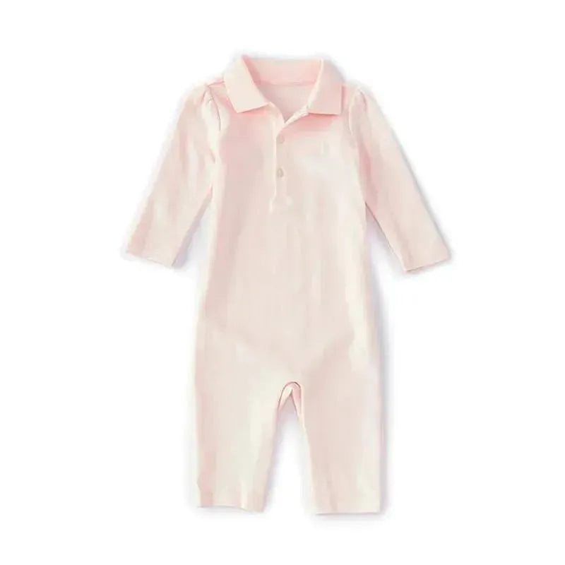 Polo Ralph Lauren Baby – Gril Cotton Polo Coverall, Delicate Pink