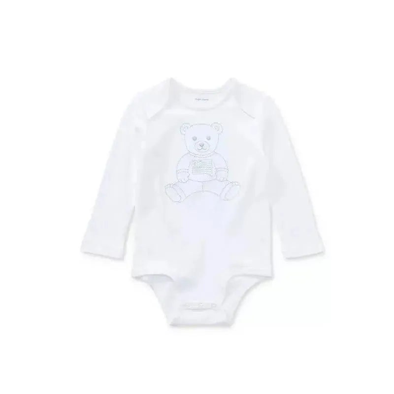 Ralph Lauren Baby – Boy’s Embroidered Polo Bear Bodysuit, White