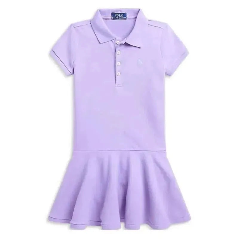 Ralph Lauren Baby – Girls Puffed-Sleeve Drop-Waist Mesh Dress