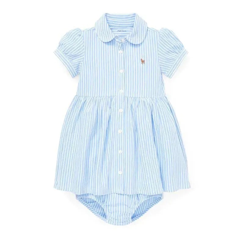 Ralph Lauren – Striped Knit Oxford Dress, Harbor Island Blue/White